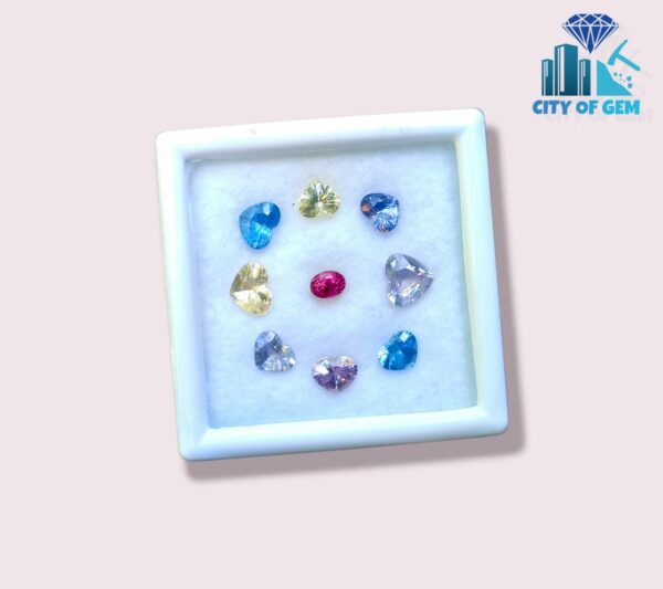 Unheated Ceylon Sapphire Heart Collection with Oval Shape Hot Pink Sapphire