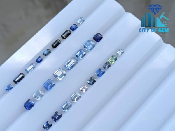 Gem Quality Blue Sapphire Faceted Gemstones Collection - Octagon Shape - city of gem Ratnapura