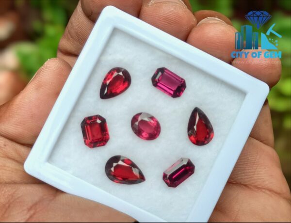 Natural Pink & Red Garnet Faceted Gemstones Collection with Purplish Rhodolites - City of gem Ratnapura