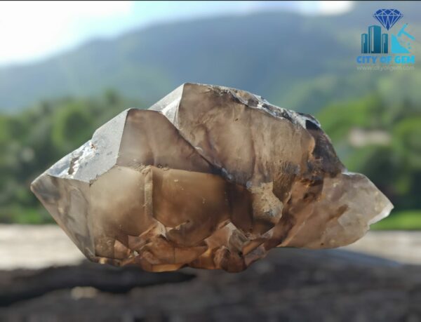 Ceylon Natural Enhydro Black Quartz Crystal - Visible moving gass bubble - city of gem Ratnapura