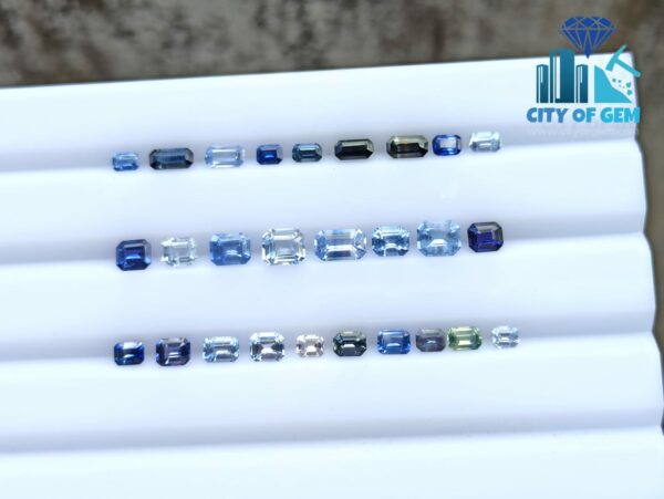 Gem Quality Blue Sapphire Faceted Gemstones Collection - Octagon Shape - city of gem Ratnapura