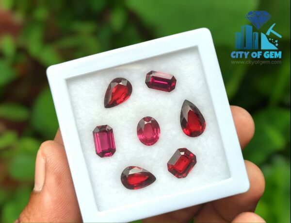 Natural Pink & Red Garnet Faceted Gemstones Collection with Purplish Rhodolites - City of gem Ratnapura