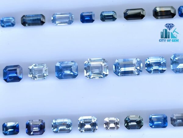 Gem Quality Blue Sapphire Faceted Gemstones Collection - Octagon Shape - city of gem Ratnapura