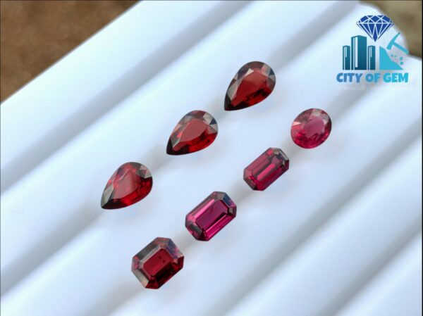 Natural Pink & Red Garnet Faceted Gemstones Collection with Purplish Rhodolites - City of gem Ratnapura