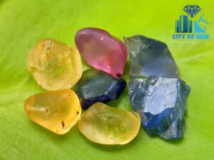Ceylon Sapphire Unheated Facet Grade Rough Gemstones Collection