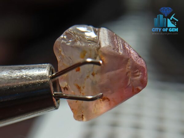 Ceylon Natural Padparadscha Sapphire Rough Gem Couple - King Sapphire - City of gem ratnapura