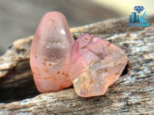 Ceylon Natural Padparadscha Sapphire Rough Gem Couple - King Sapphire - City of gem ratnapura
