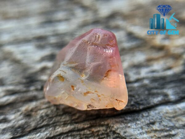 Ceylon Natural Padparadscha Sapphire Rough Gem Couple - King Sapphire - City of gem ratnapura