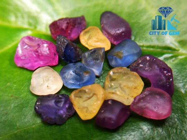 Ceylon Natural Facet Grade Rough Sapphire Collection with Colour shifting sapphire - city of gem ratnapura