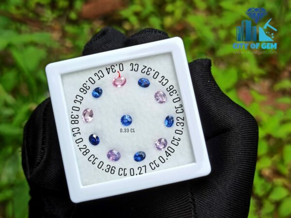 Ceylon Natural Royal Blue Sapphire and Pink to Purple Range Faceted Sapphire Collection - city of gem ratnapura