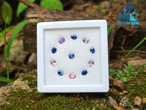 Ceylon Natural Royal Blue Sapphire and Pink to Purple Range Faceted Sapphire Collection - city of gem ratnapura