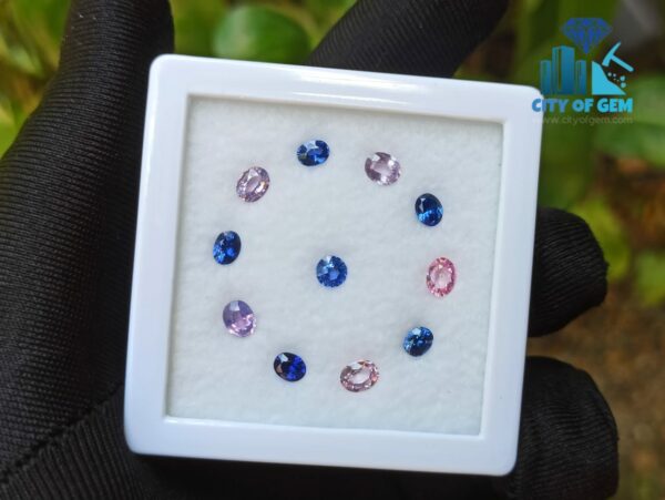 Ceylon Natural Royal Blue Sapphire and Pink to Purple Range Faceted Sapphire Collection - city of gem ratnapura