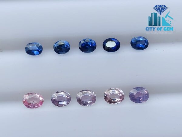 Ceylon Natural Royal Blue Sapphire and Pink to Purple Range Faceted Sapphire Collection - city of gem ratnapura
