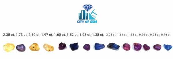 CEYLON NATURAL UNHEATED SAPPHIRES FACET GRADE MIX COLOR ROUGH COLLECTION - city of gem ratnapura