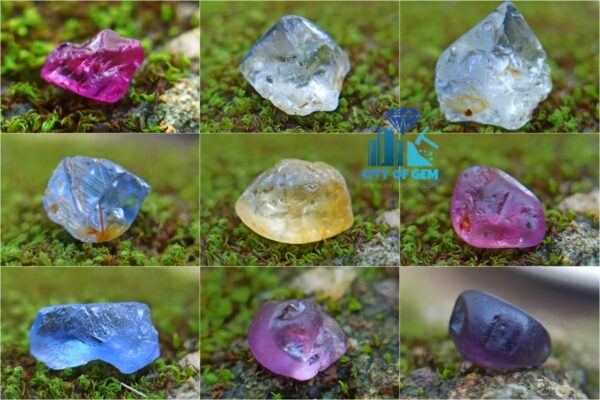 Ceylon Natural Rough Sapphire Mix Color Collection from City of Gem - city of gem ratnapura
