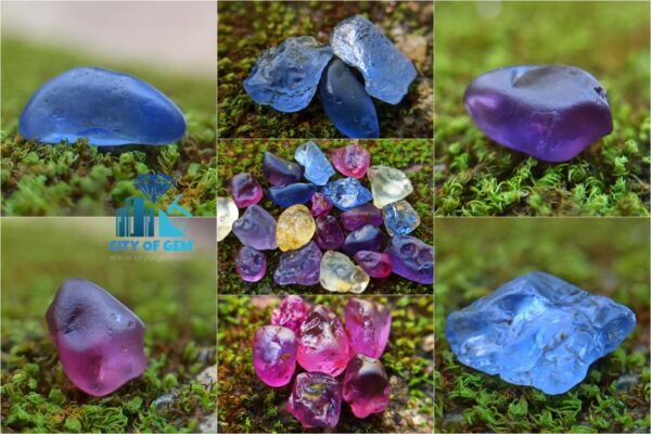 Ceylon Natural Rough Sapphire Mix Color Collection from City of Gem - city of gem ratnapura