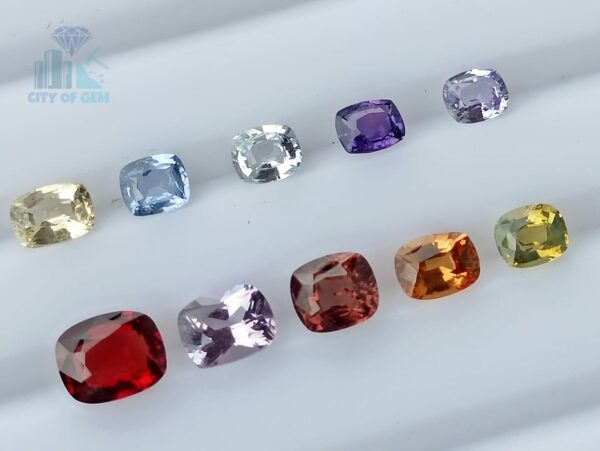 4_Ceylon Natural Mix Variety of Cushion Shape Gemstones collection - city of gem ratnapura