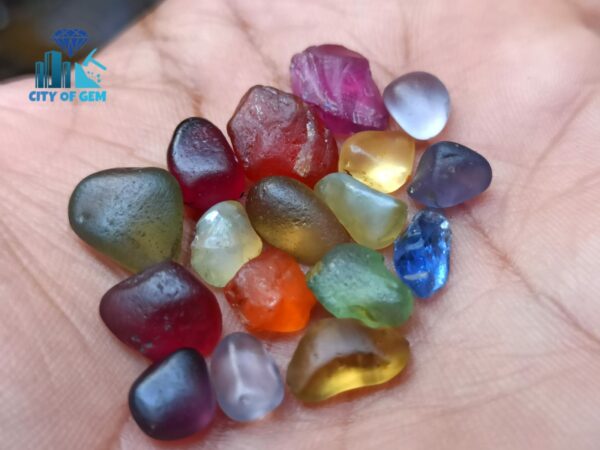 4_Facet Grade Natural Multicolour Rough Gemstones Collection - city of gem ratnapura