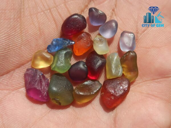 4_Facet Grade Natural Multicolour Rough Gemstones Collection - city of gem ratnapura