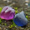 4_Ceylon Natural Facet Grade Pink and Blue Sapphire Rough Alluvial Gemstones Couple - city of gem ratnapura