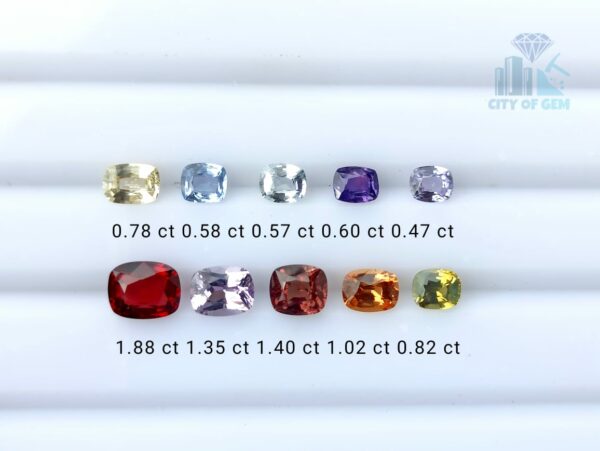 4_Ceylon Natural Mix Variety of Cushion Shape Gemstones collection - city of gem ratnapura