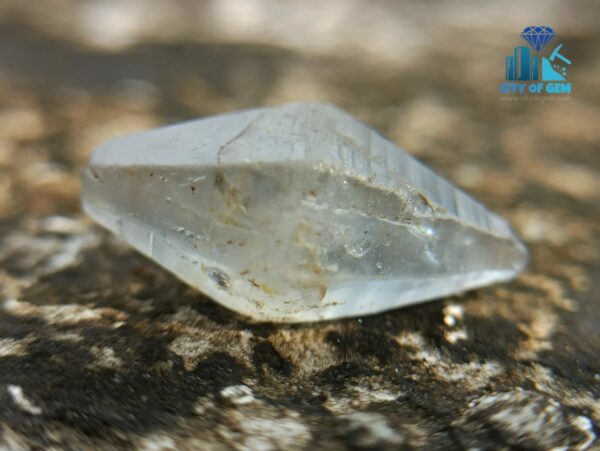 6_Natural Double Terminated Bipyramidal Sapphire Complete Crystal - city of gem ratnapura