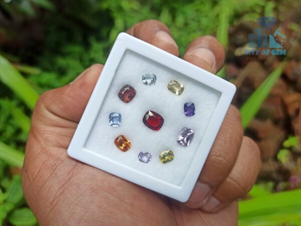 4_Ceylon Natural Mix Variety of Cushion Shape Gemstones collection - city of gem ratnapura