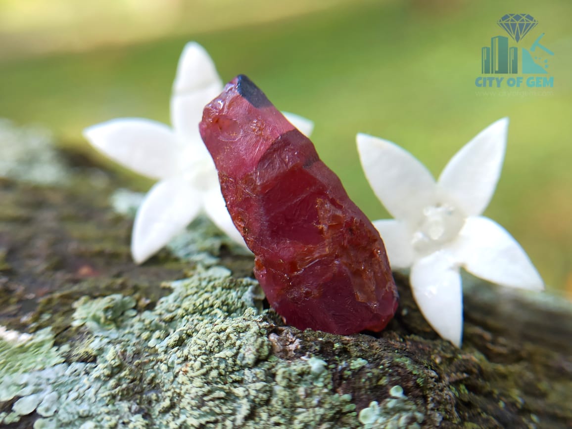 Natural Ruby Crystal from Kolonna Mining, Sri Lanka Corundum Crystal