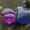 2_Ceylon Natural Facet Grade Pink and Blue Sapphire Rough Alluvial Gemstones Couple - city of gem ratnapura