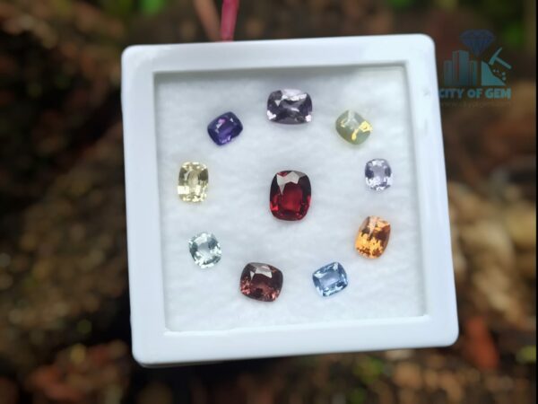 4_Ceylon Natural Mix Variety of Cushion Shape Gemstones collection - city of gem ratnapura