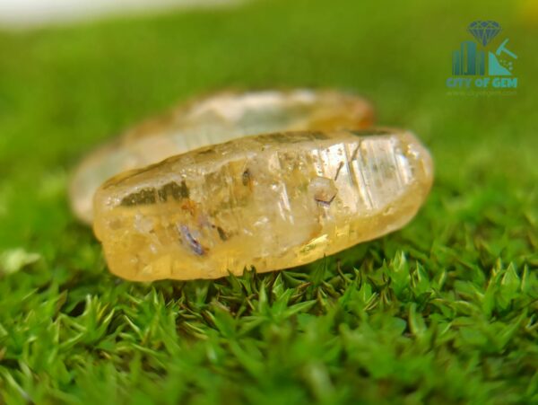 5_Ceylon Natural Yellow Sapphire Excellent Transparent Crystal Couple - city of gem ratnapura