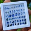 4_Faceted Blue Sapphire Pear Shape Gemstones Collection