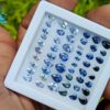 4_Faceted Blue Sapphire Pear Shape Gemstones Collection