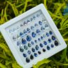 4_Faceted Blue Sapphire Pear Shape Gemstones Collection