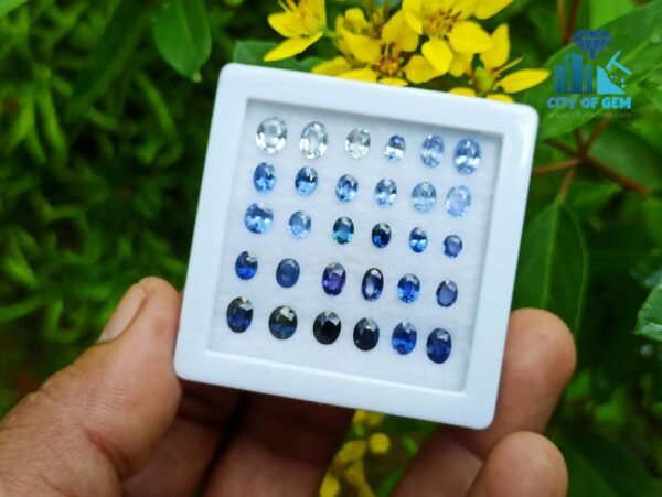 4_Oval Shape Blue Sapphire Faceted Gemstones Collection - city of gem ratnapura
