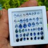 4_Faceted Blue Sapphire Pear Shape Gemstones Collection