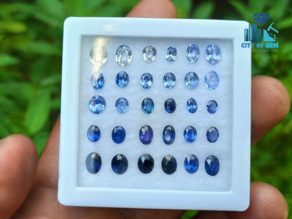 4_Oval Shape Blue Sapphire Faceted Gemstones Collection - city of gem ratnapura