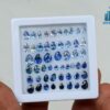 4_Faceted Blue Sapphire Pear Shape Gemstones Collection
