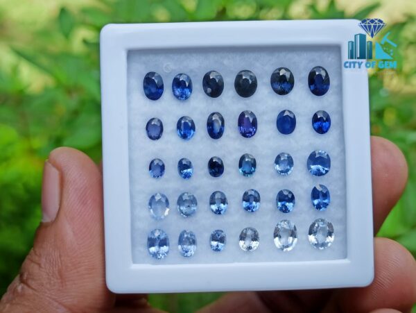 8_Oval Shape Blue Sapphire Faceted Gemstones Collection - city of gem ratnapura
