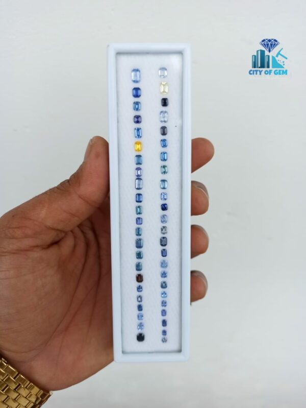 3_Faceted Octagon Shape Various shades of Blue Sapphire Collection - city of gem ratnapura