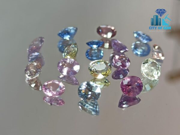 3_Ceylon Natural Faceted Sapphire Mix Color Oval shape collection! - city of gem