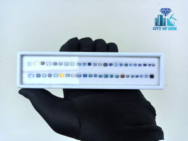 2_Faceted Octagon Shape Various shades of Blue Sapphire Collection - city of gem ratnapura