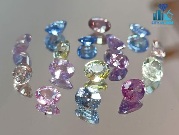 3_Ceylon Natural Faceted Sapphire Mix Color Oval shape collection! - city of gem
