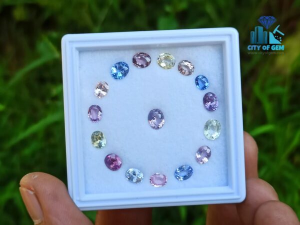 7_Faceted Blue Sapphire Pear Shape Gemstones Collection