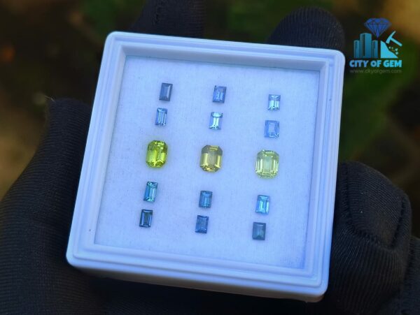 2_Faceted Blue Sapphire & Chrysoberyl Gemstones Set - city of gem ratnapura