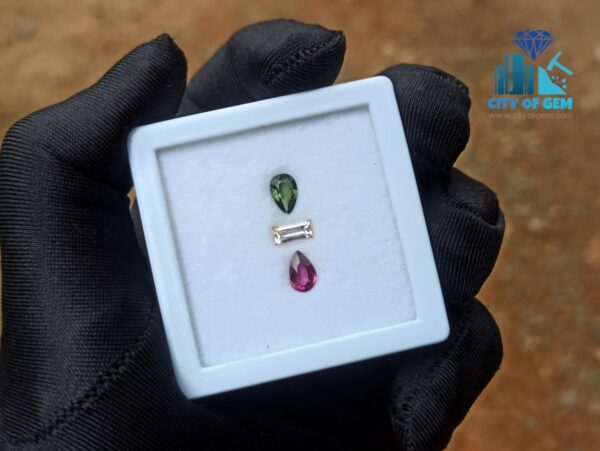 2_3 in one set - Natural Champagne Sapphire, Rhodolite Garnet & Kornerupine Gemstones