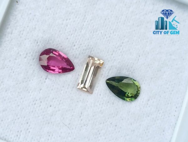 2_3 in one set - Natural Champagne Sapphire, Rhodolite Garnet & Kornerupine Gemstones