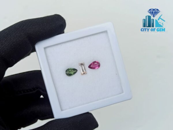 2_3 in one set - Natural Champagne Sapphire, Rhodolite Garnet & Kornerupine Gemstones