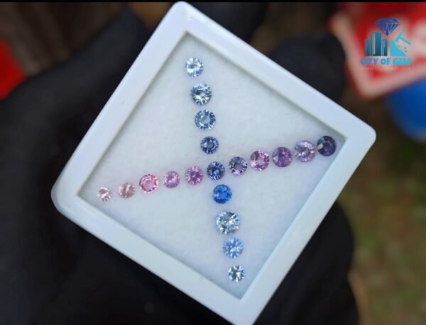 Natural Ceylon Sapphire Faceted Round Shape Collection