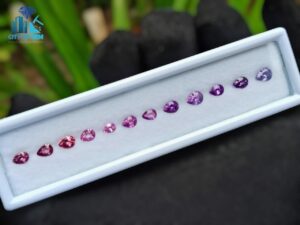 1_Natural Purple, Pink and Padparadscha Sapphire Faceted Pear shape collection - city of gem ratnapura